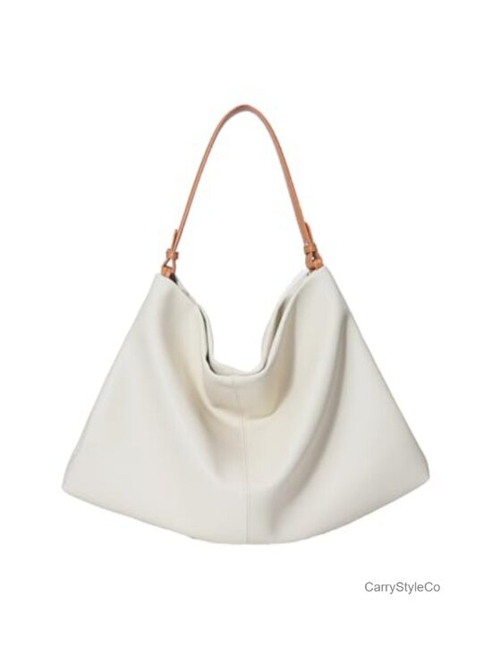 Handbags - Soft Leather Hobo Tote Bag Adjustable Detachable Strap Everyday Work